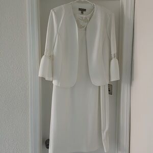 2 piece white jacket and the dress